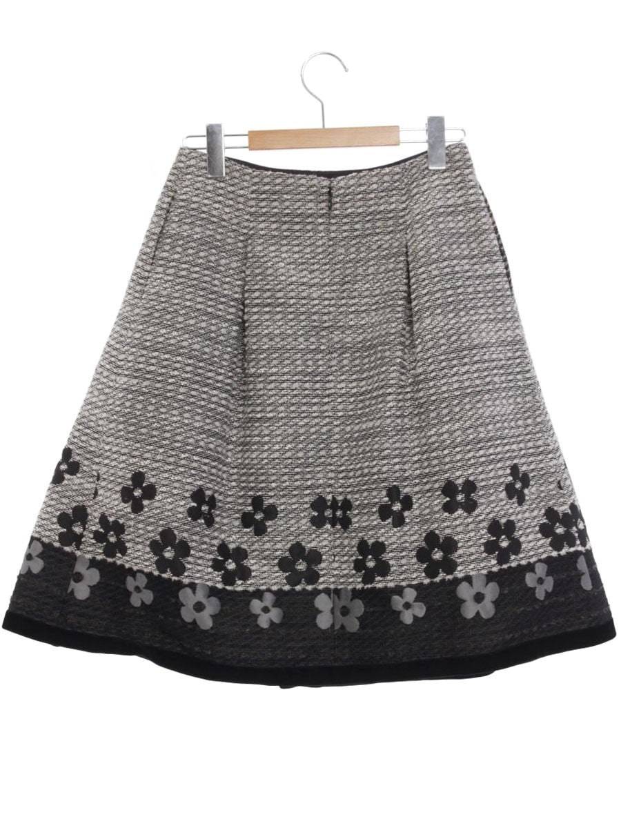 エムズグレイシー Flower Jacquard Skirt 817548 スカート 38 グレー カメリア ITQZJ3ECK0XY