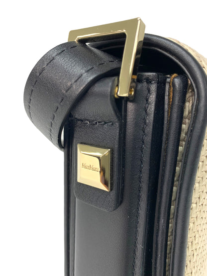 マックスマーラ MM Bag in leather and woven fabric ショルダーバッグ ベージュ IT752KW90QHK