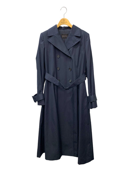 フォクシー COAT EVETTE イヴェット 43367 トレンチコート 38 ネイビー コットン ロゴ刺繍 ITAKYON0AUZK