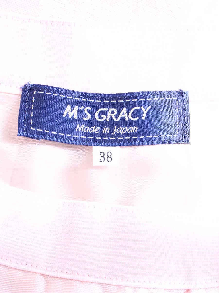 エムズグレイシー 017108 スカート 38 ピンク フラワーモチーフ フレア 