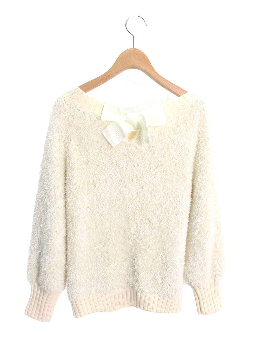 エムズグレイシー Fluffy Knit 918591 ニット セーター 38 ホワイト